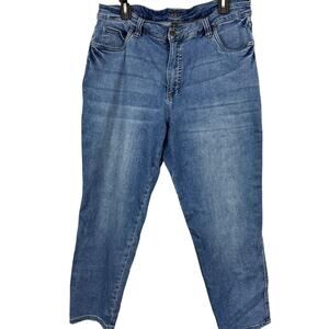 Kut from the Kloth Womens Blue Jeans High Rise Tapered Leg Stretch sz 16W
